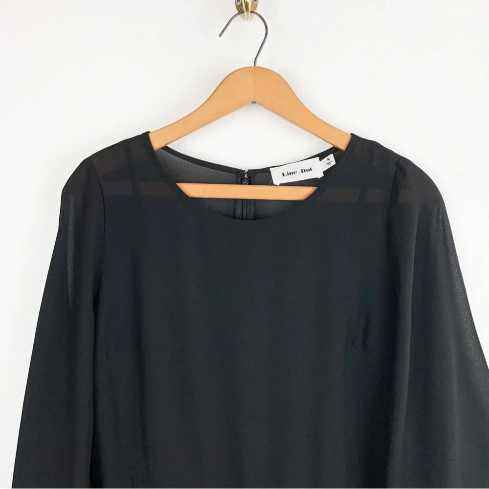 Revolve Line + Dot Celeste Black Sheer Romper Sz S - Picture 5 of 12